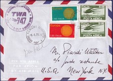 1970 - Primo Volo TWA "Roma-New York" con Boing 747 - cat. Pellegrini n.2247