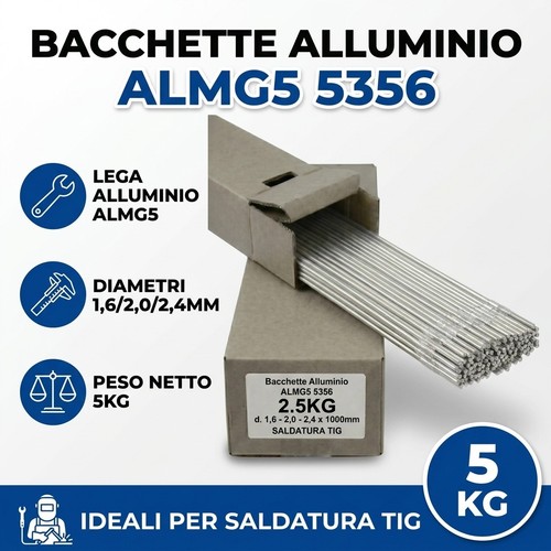 Bacchette alluminio almg5 5356 - bacchette,