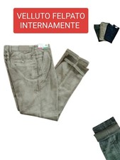 Pantalone Uomo invernale VELLUTO a classico righe FELPATO internamente IMBOTTITO