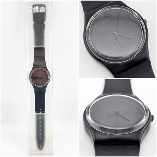 Swatch gb105 blackout 1985 - swatch,