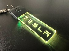 Tesla logo led light keyring - tesla,
