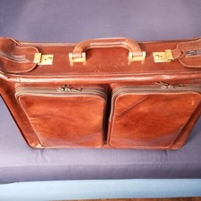 Valigia in cuoio stile retro vintage dimensioni cm. 55 x 43 x 15