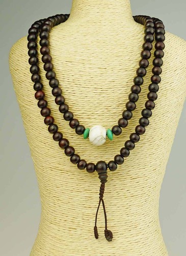 Legno rosa mala collana - legno,