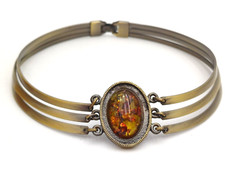 Ambra cabochon girocollo - cabochon,