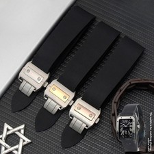 Per Catier Santos 100 Cinturino Orologio Silicone Grande Impermeabile Qualità 25mm