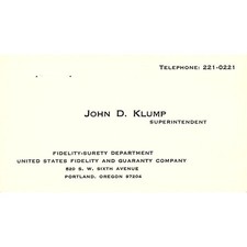 John D Klump Fidelity-Surety