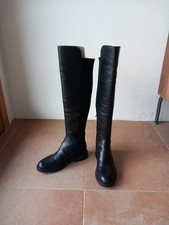 Stivali alti in pelle neri