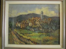 Giovanni GAGINO (Fossano 1924 - Cuneo 2014) - Bussana vecchia - Olio su tela