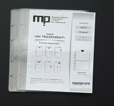 10 FOGLI 2 SCOMPARTI TASCHE TRASPARENTE PER ALBUM QUARTINE CARTOLINE BUSTE FDC