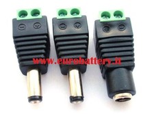 CONNETTORE alimentazione 2 MASCHIO 1 FEMMINA INNESTO A VITE TVCC TELECAMERA DVR