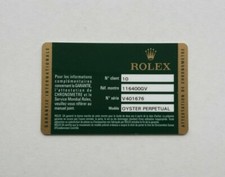 ROLEX Garanzia Card Milgauss 116400GV Vetro Verde