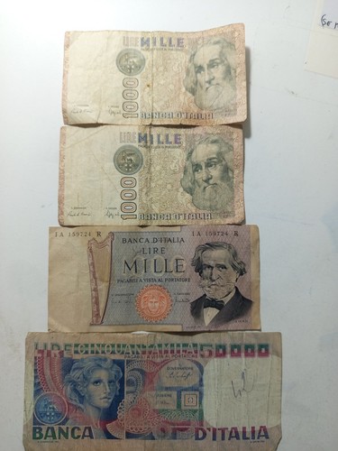 Lotto banconote da lire - banconote,