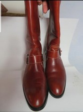 Stivali Tod's originali in pelle cognac marrone taglia EU 39,5 stivali piatti vintage l