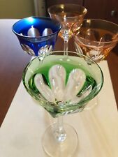 4 BICCHIERI CRISTALLO DI BOEMIA MOSER - Vintage - BACCARAT STYLE Cecoslovacchia