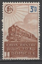 France timbre pour colis postaux de  1944   3f  brun   num 212  **