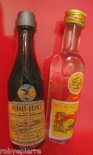 lotto 2 bottiglie bottigliette mignon vintage liquore Fernet Branca e Strega