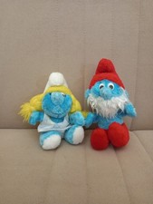 Coppia Peluche I Puffi 1982 Da Collezione