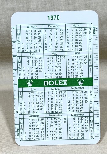 Rolex 1970 1971 green calendar - 1970,