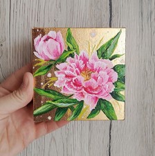 Quadretto Con Fiori Dipinto A