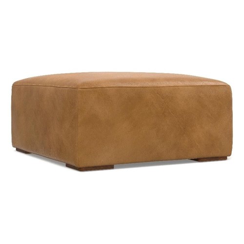 Pouf rex vera pelle marrone - in,