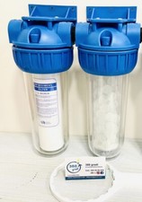 CONTENITORE DOPPIO  FILTRO  X ACQUA Sedimenti E Anticalcare 10" Ø 3/4 Calcare
