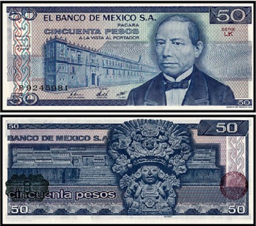 Banconota pesos messico - 50,