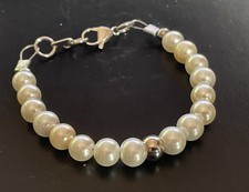 Bracciale perle bianche in