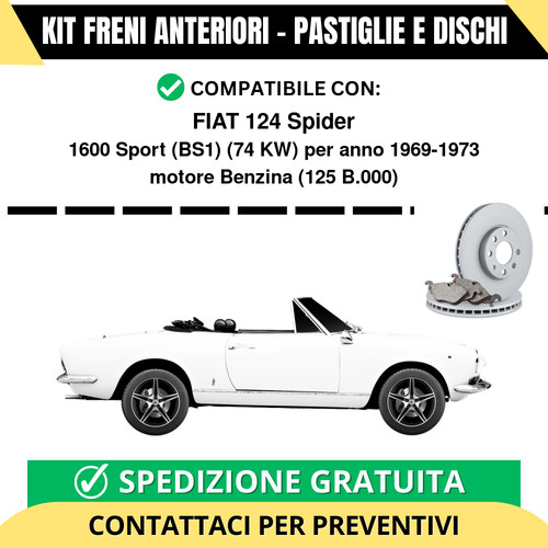 Kit freni anteriori fiat 124 - freni,