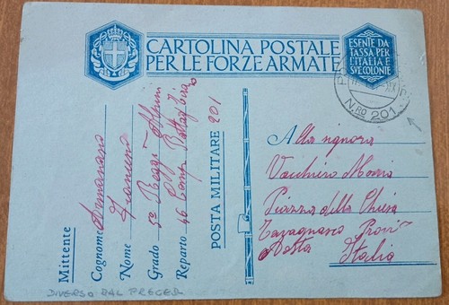 Cartolina forze armate 5º