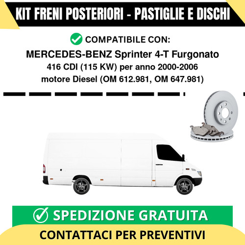 Kit freni posteriori per - kit,