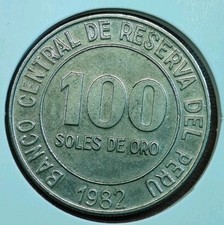 100 Soles de Oro 1982 Perù In