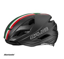 casco SALICE LEVANTE ITA bici corsa bicicletta strada 52-58 nero TRICOLORE