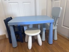 Sedie robuste per bambini serie Ikea Mammut blu RARO tavolo interno/esterno legno
