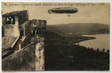 Cartolina Bracciano castello dirigibile aerostato Roma Lazio paesaggistica T7