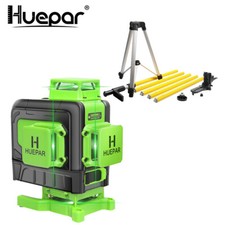 Livello laser Huepar 4D autolivellante verde con telecomando + asta telescopica