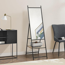 Specchio Da Terra a Figura Intera Specchio Rettangolare Con Ripiano in MDF Rover