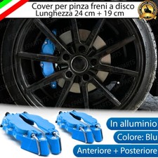 SET 4 COVER COPRI PINZE FRENI BLU ANTERIORE + POSTERIORE ALLUMINIO TUNING AUTO