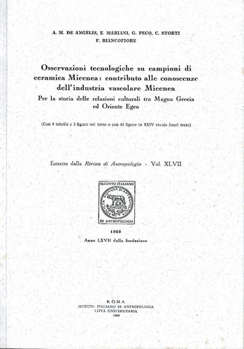Osservazioni tecnologiche - , su