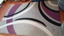 tappeto usato moderno salotto grigio viola