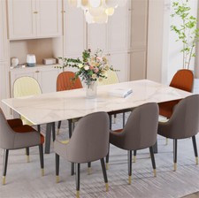 Tavolo da pranzo allungabile tavolo da pranzo effetto marmo + metallo tavolo da cucina 160/180 cm DE