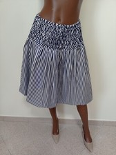 Gonna Chanel Longuette A Righe Blu E Bianca, Tg S