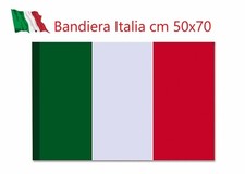 BANDIERA  TRICOLORE ITALIA IN POLIESTERE CM h 50x70 CON PASSANTE -ANELLO -ASOLA