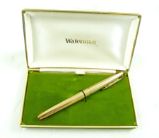 IDEA REGALO VINTAGE  PENNA STILOGRAFICA WATERMAN C/F PLACCATA ORO SCATOLA