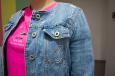 Giubbino giacchetto denim jeans chiaro Blumarine coprispalla taglia 40.