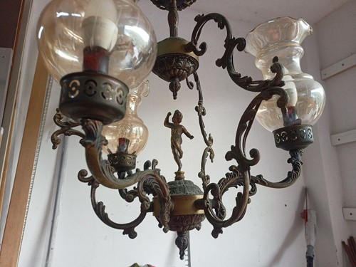 Lampadario ottone brunitocirca - lampadario,