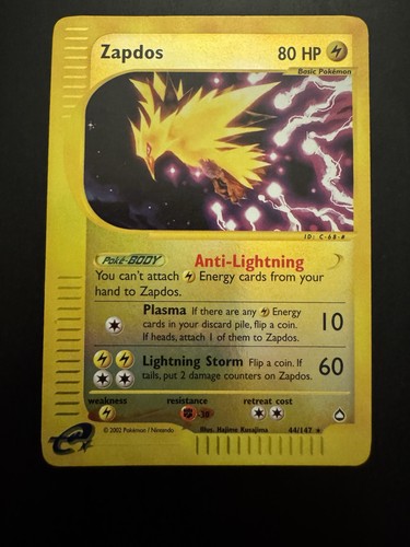 Zapdos 147 aquapolis holo - zapdos,