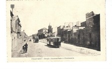 TRAPANI BORGO ANNUNZIATA TRAMVAI IN PRIMO PIANO  CARTOLINA FP VG VG 1° 900