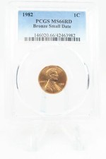 1982-P PCGS MS66RD Bronze Small Date Lincoln Memorial Cent Business Strike 1C