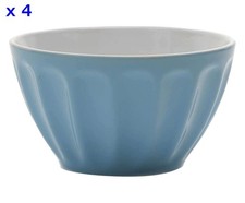 Set 4 Ciotole Retrò Shabby  - Azzurro Bianco - Kasanova - 13 x 13 x 7,6 cm