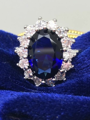 Anello zaffiro blu ispirato - zaffiro, blu,